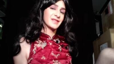 White Sissy Cd In Asian Ladyboy Dress Small Cock - hclips.com