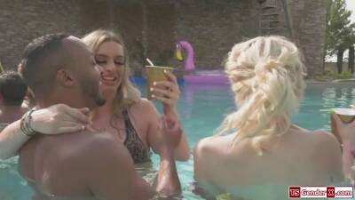 Nadia Love - Jade Venus - Kate Zoha - Ivory Mayhem - Hot tgirls have an orgy in a pool party with guys and a girl - ashemaletube.com