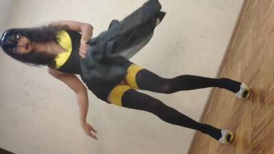 Sissy Ponyboy In Yellow Dress And High Heels Dancing For Camera And Shows Her Yellow Pussy - shemalez.com