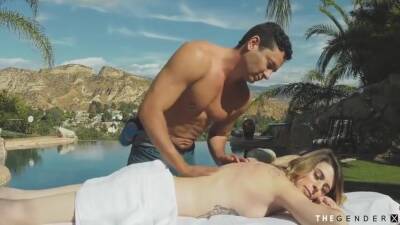 Cock Tugged Trans Beauty Breeds Masseur In Outdoor Couple - hotmovs.com
