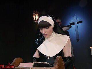 BDSM Shemale nun bareback fucked by priest after whipping - ashemaletube.com