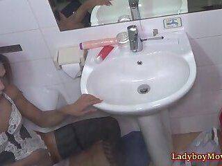 Hot Ladyboy Maid Adele Toys And Jerks Off In Bathroom - ashemaletube.com